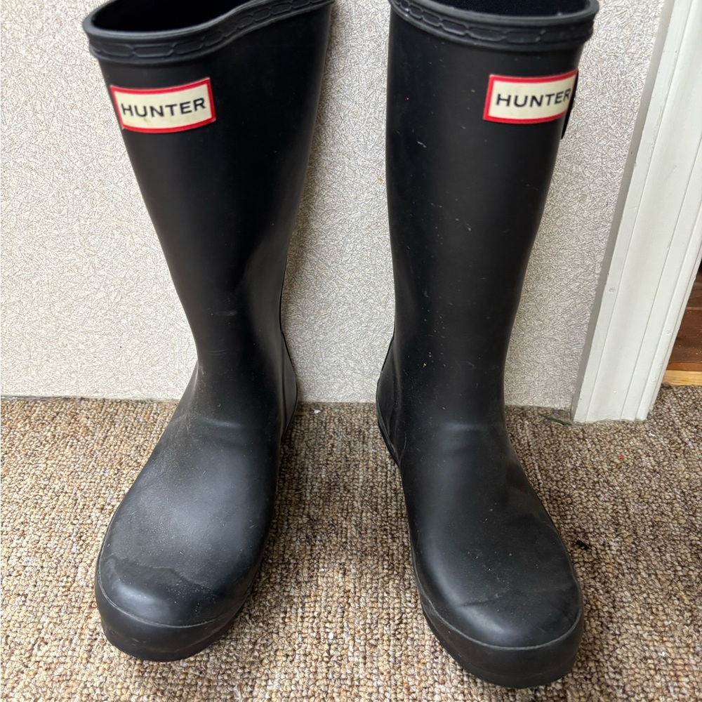 Kids Hunter Black Rain Boots
